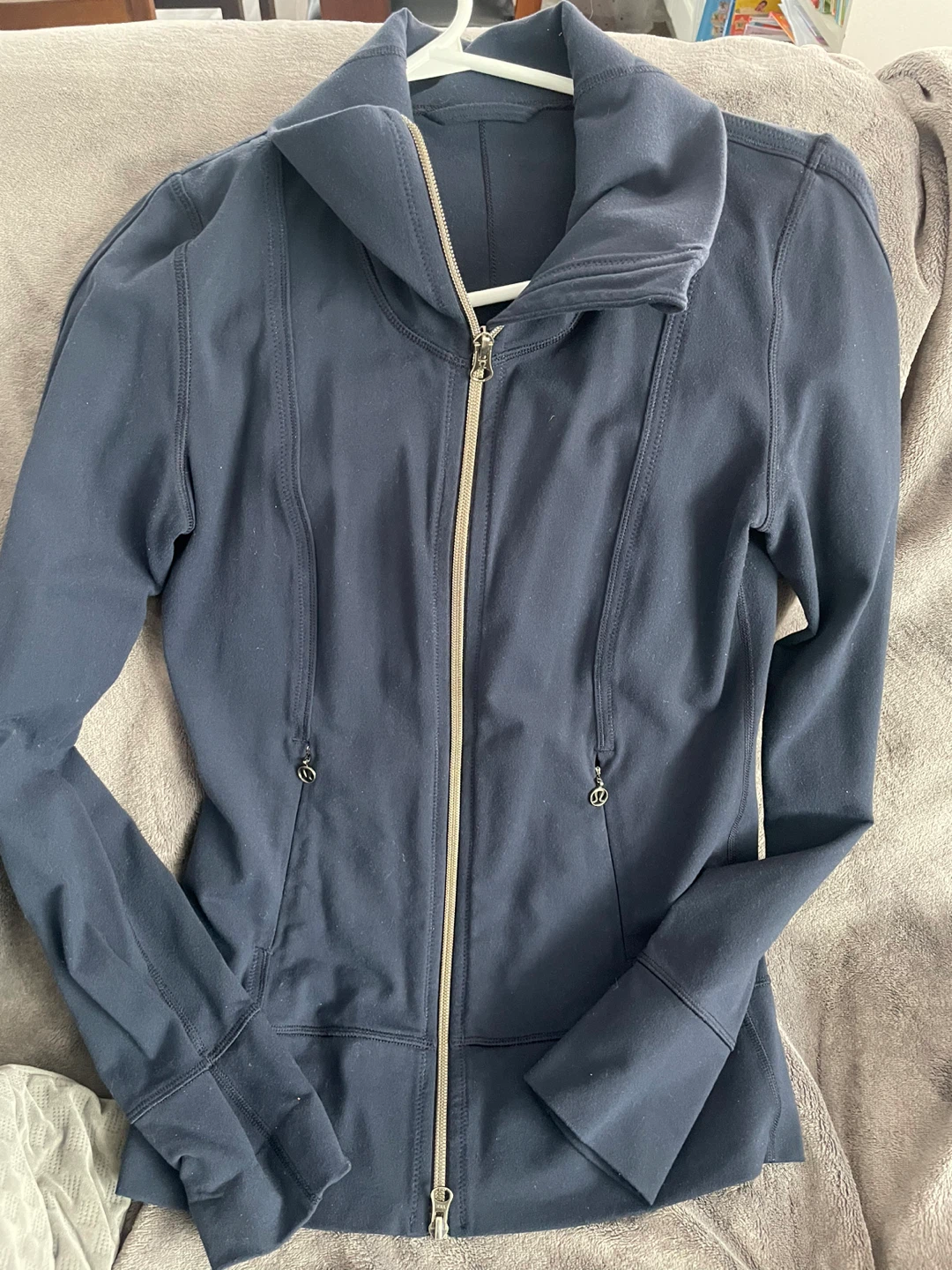 Lululemon Navy Blue Full Zip Jacket with Collar