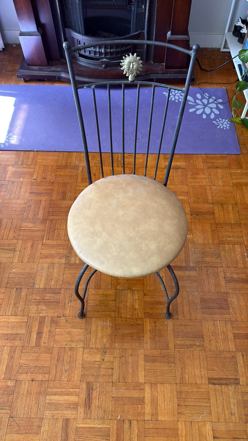 Metal Chair with Sun Accent