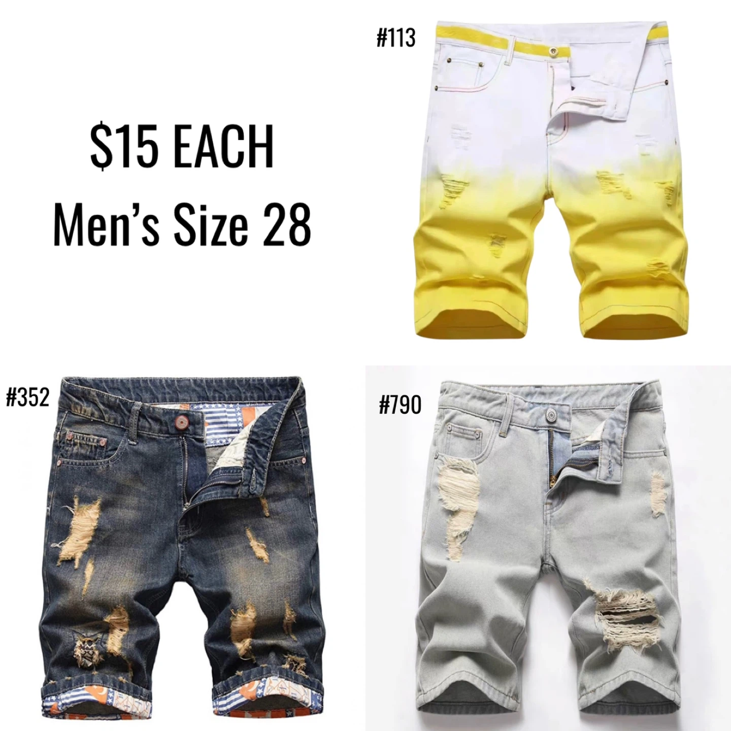 SIZE 28-46: Men’s Denim Jean Shorts - photo 2