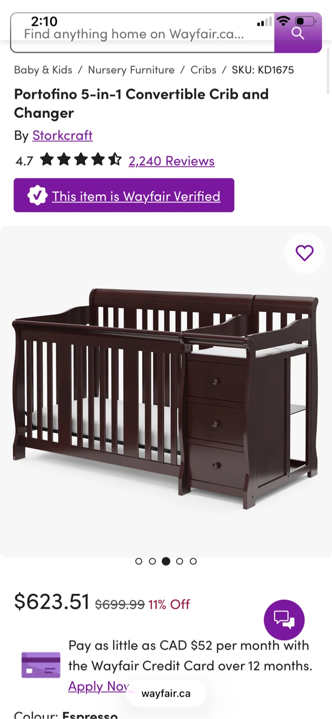 Portofino 5-in-1 Convertible Crib - photo 3