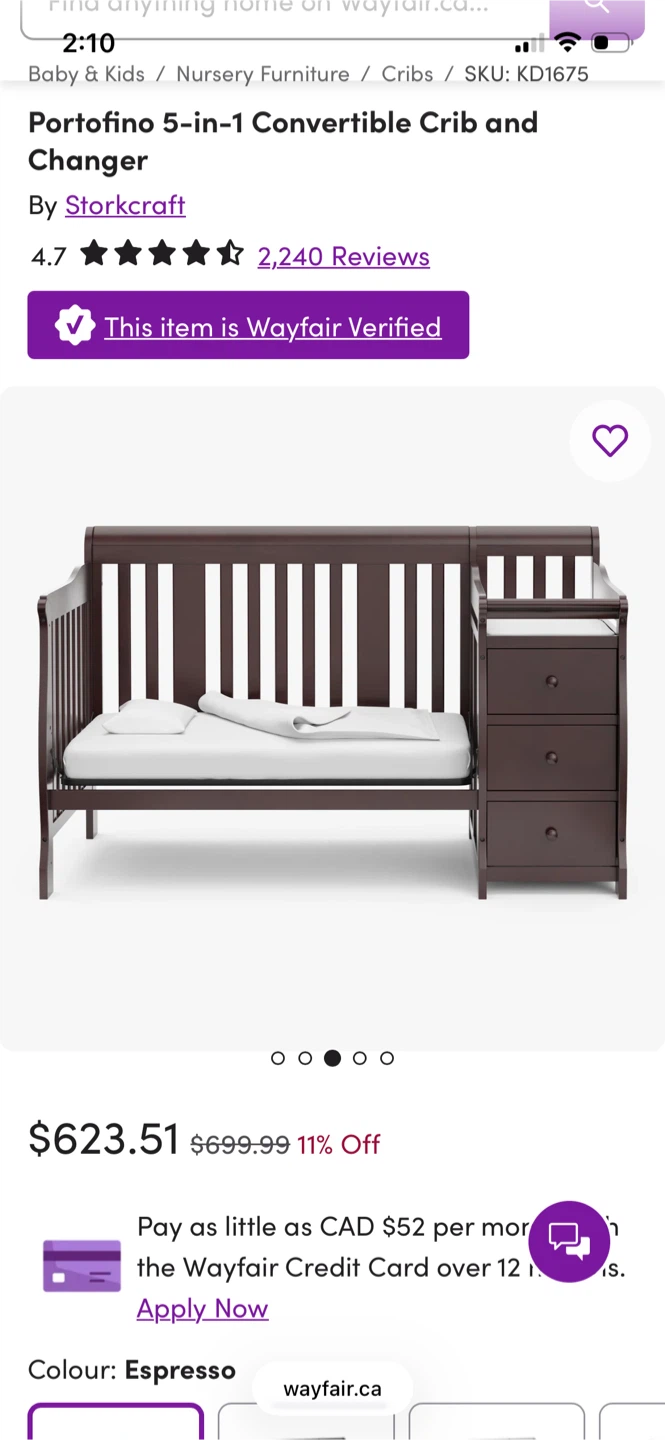 Portofino 5-in-1 Convertible Crib - photo 2