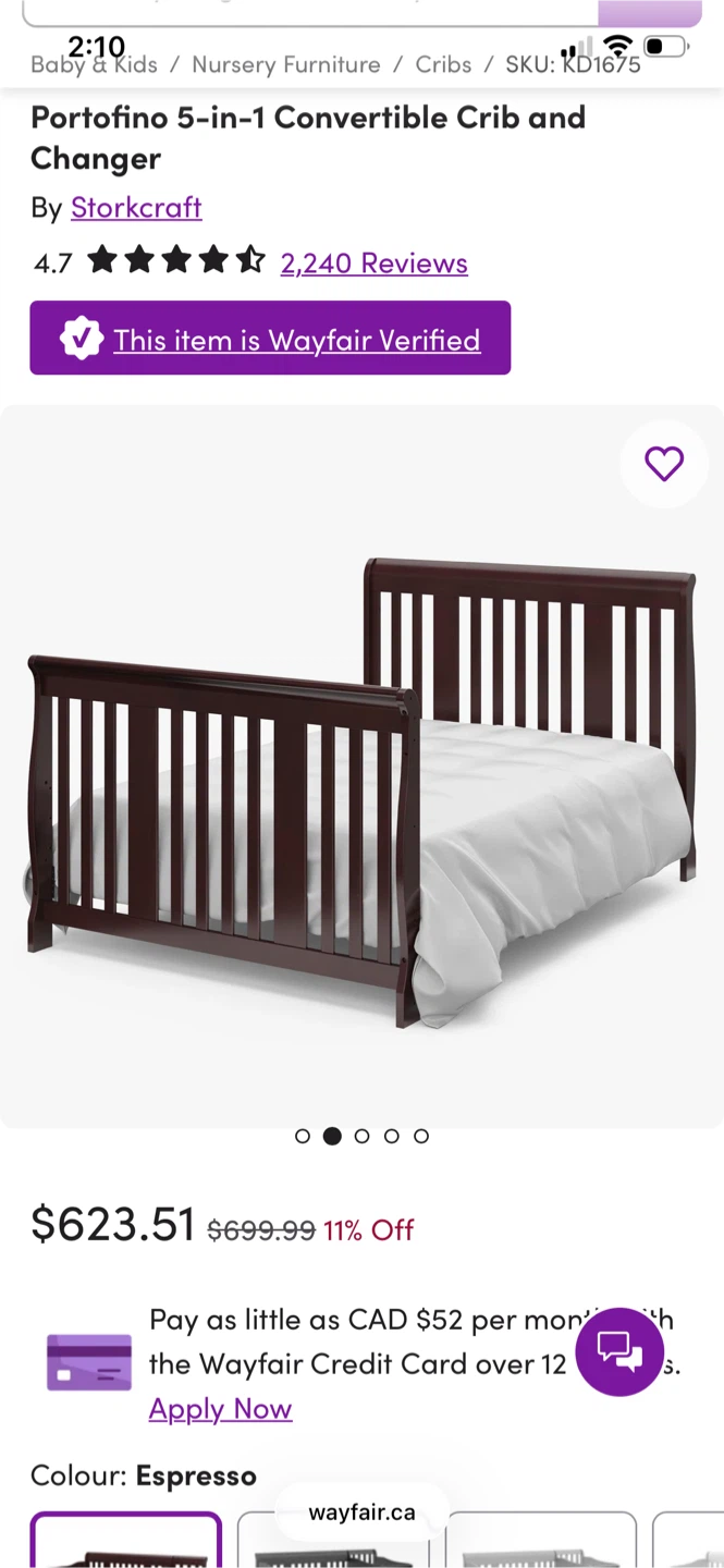 Portofino 5-in-1 Convertible Crib - photo 4