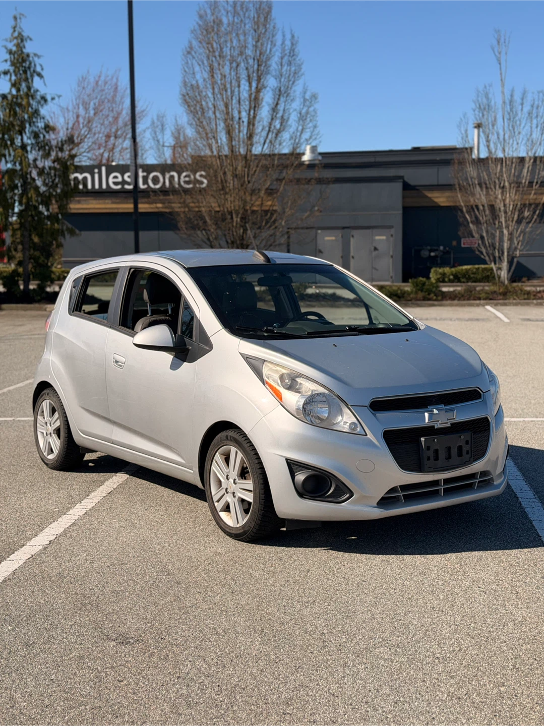Silver Chevrolet Spark LS