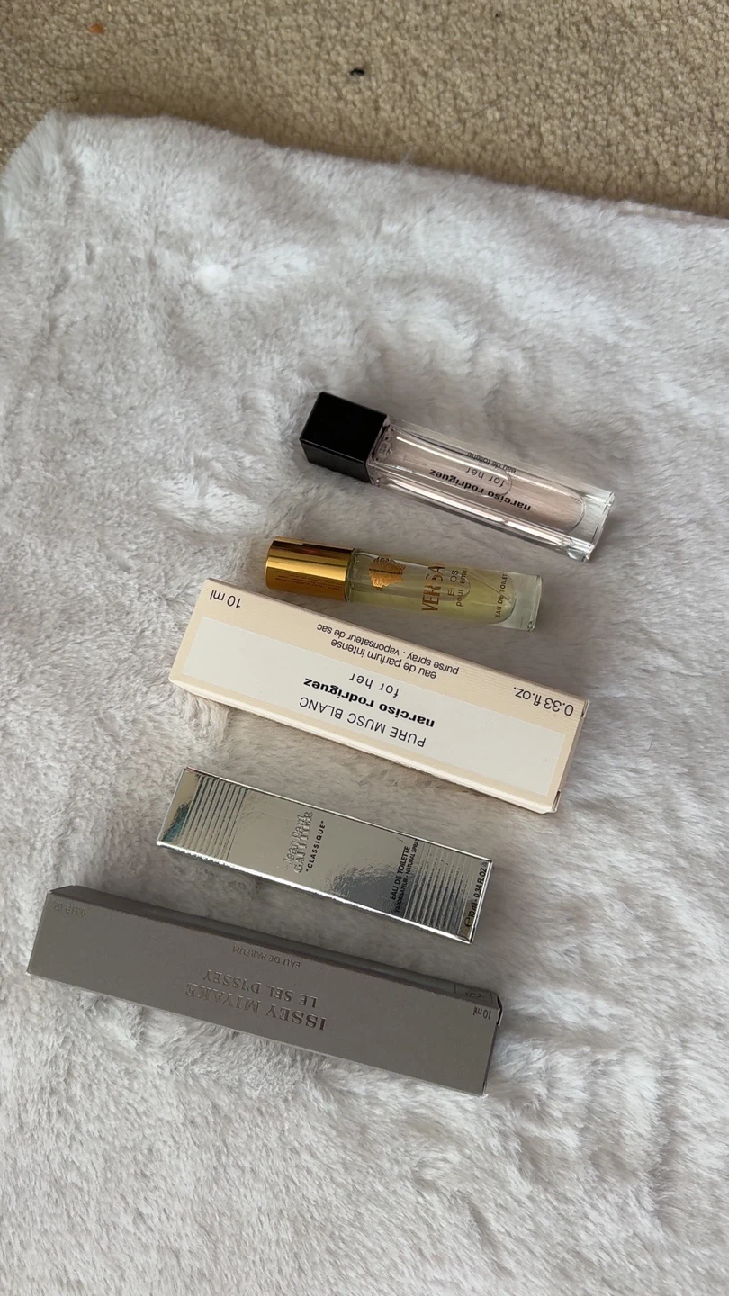 3 x 10ml Perfume Lot: Narciso Rodriguez, Issey Miyake, Versace