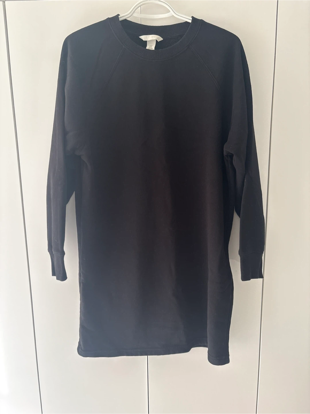 Black H&M Crew Neck Long Sleeve Sweatshirt Dress