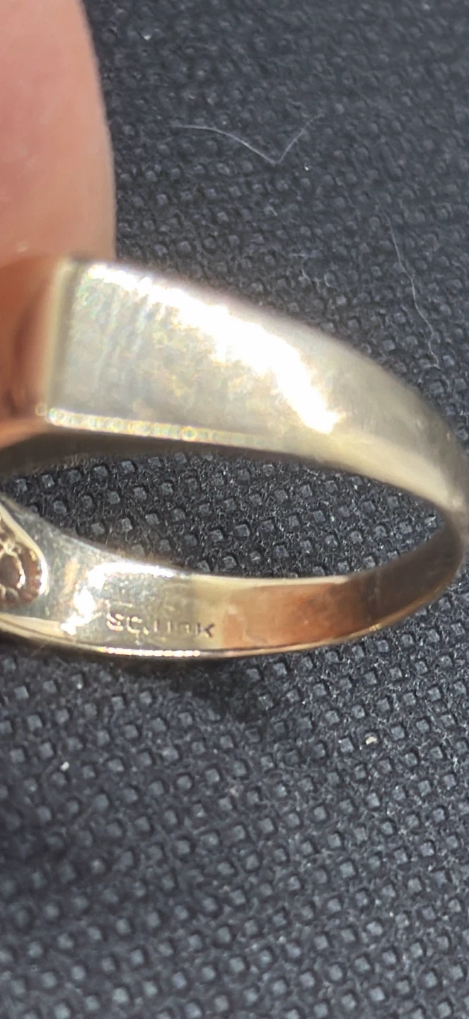 Men's Gold Tone Ring with Diamonds