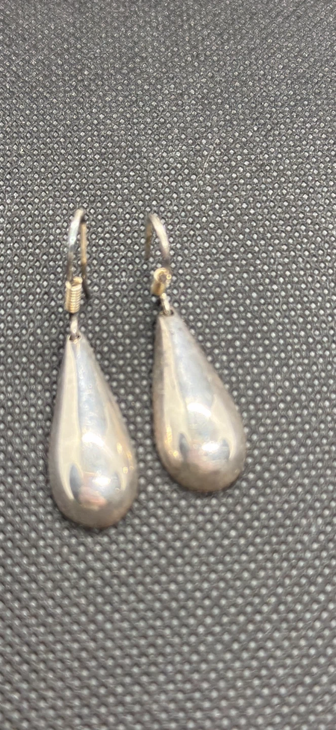 Sterling Silver Teardrop Dangle Earrings - Mexico 925 - photo 2