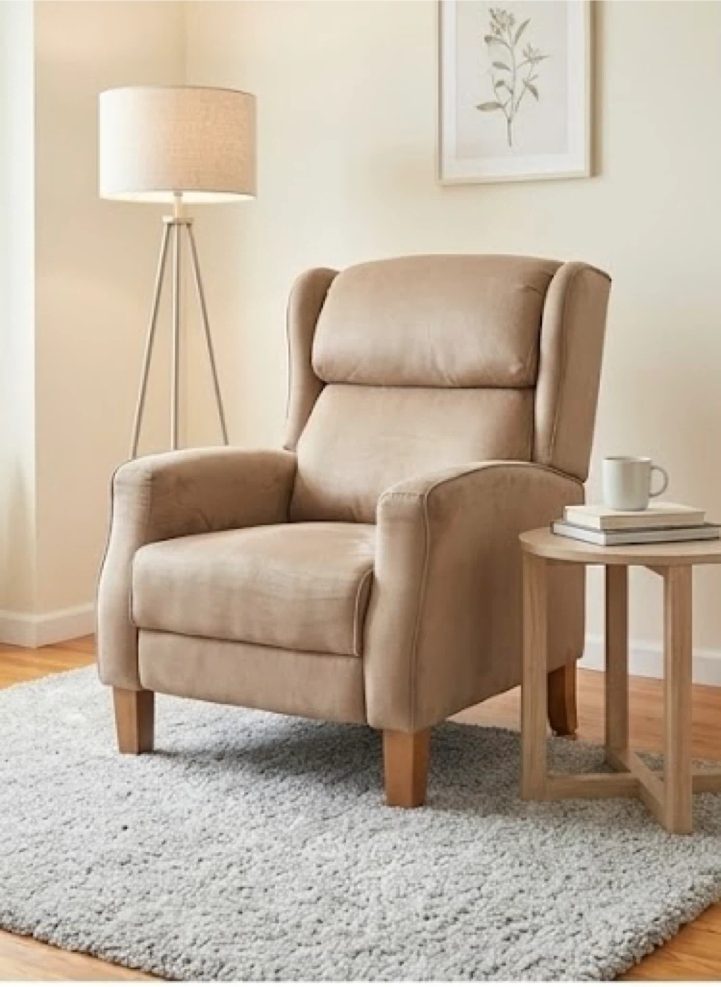 Stylish Beige Wingback Accent Chair – Comfortable & Modern - photo 2