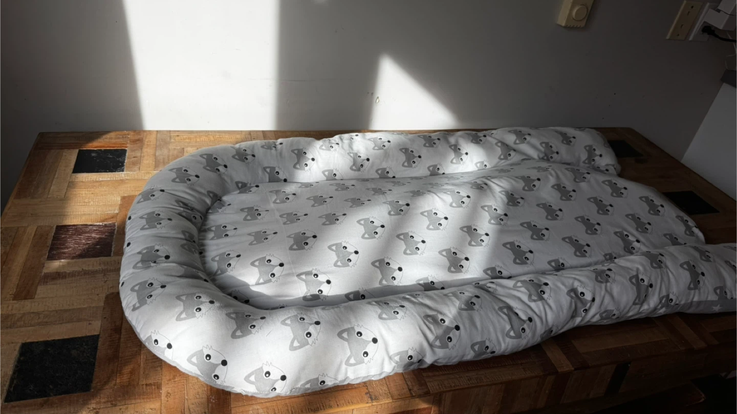 Baby Lounger Bed with Organic Cotton Fox Print