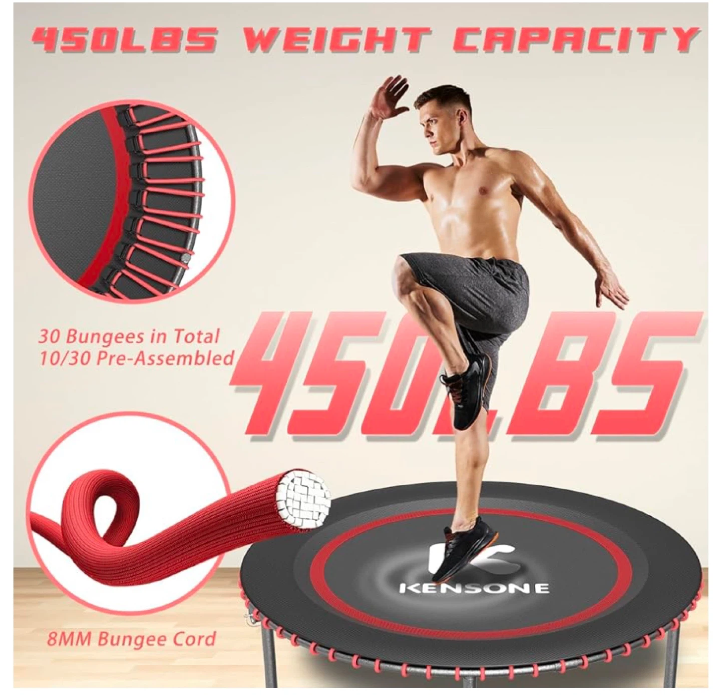 Fitness Trampoline with Adjustable Handrail - photo 2
