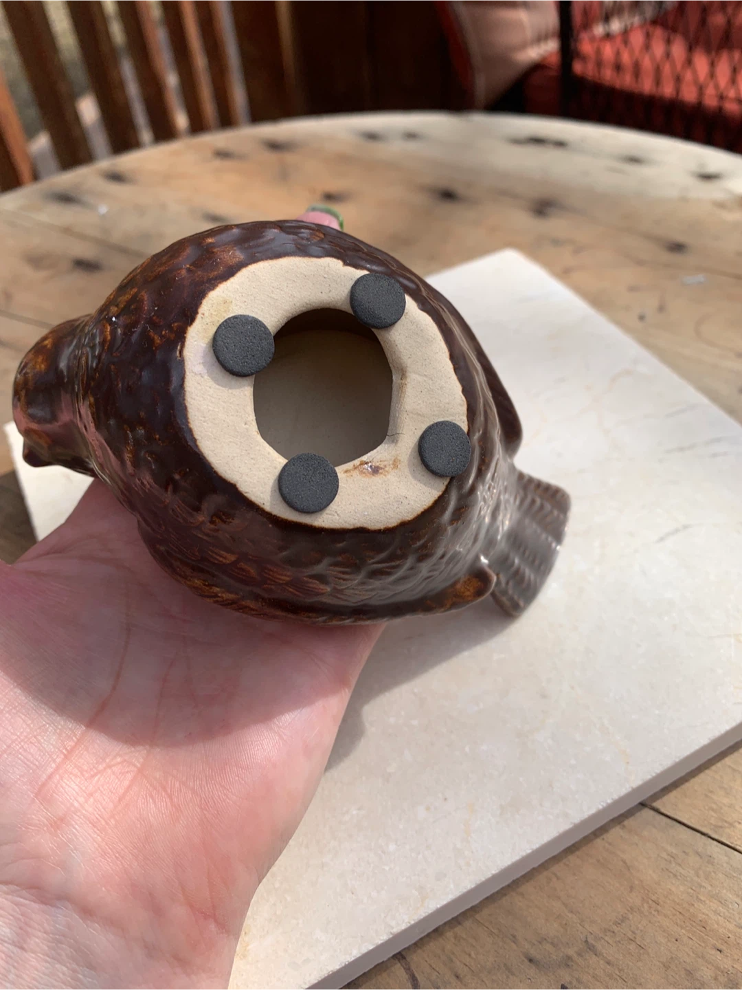 Brown Ceramic Bird Tea Light Holder - photo 5
