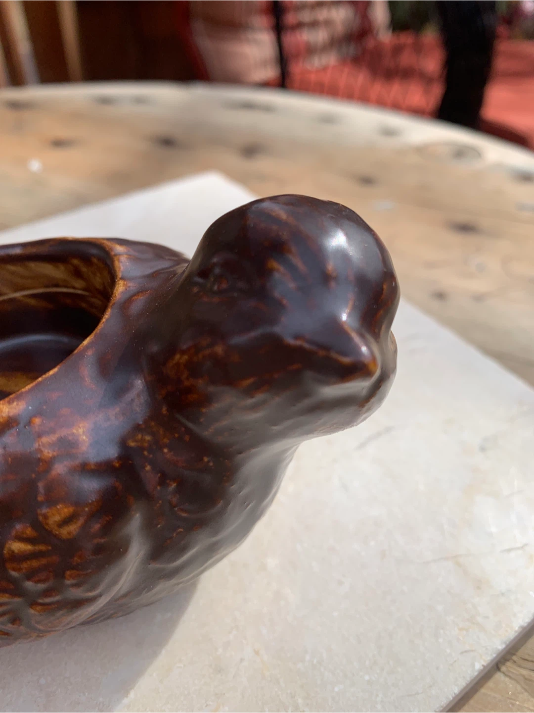 Brown Ceramic Bird Tea Light Holder - photo 4