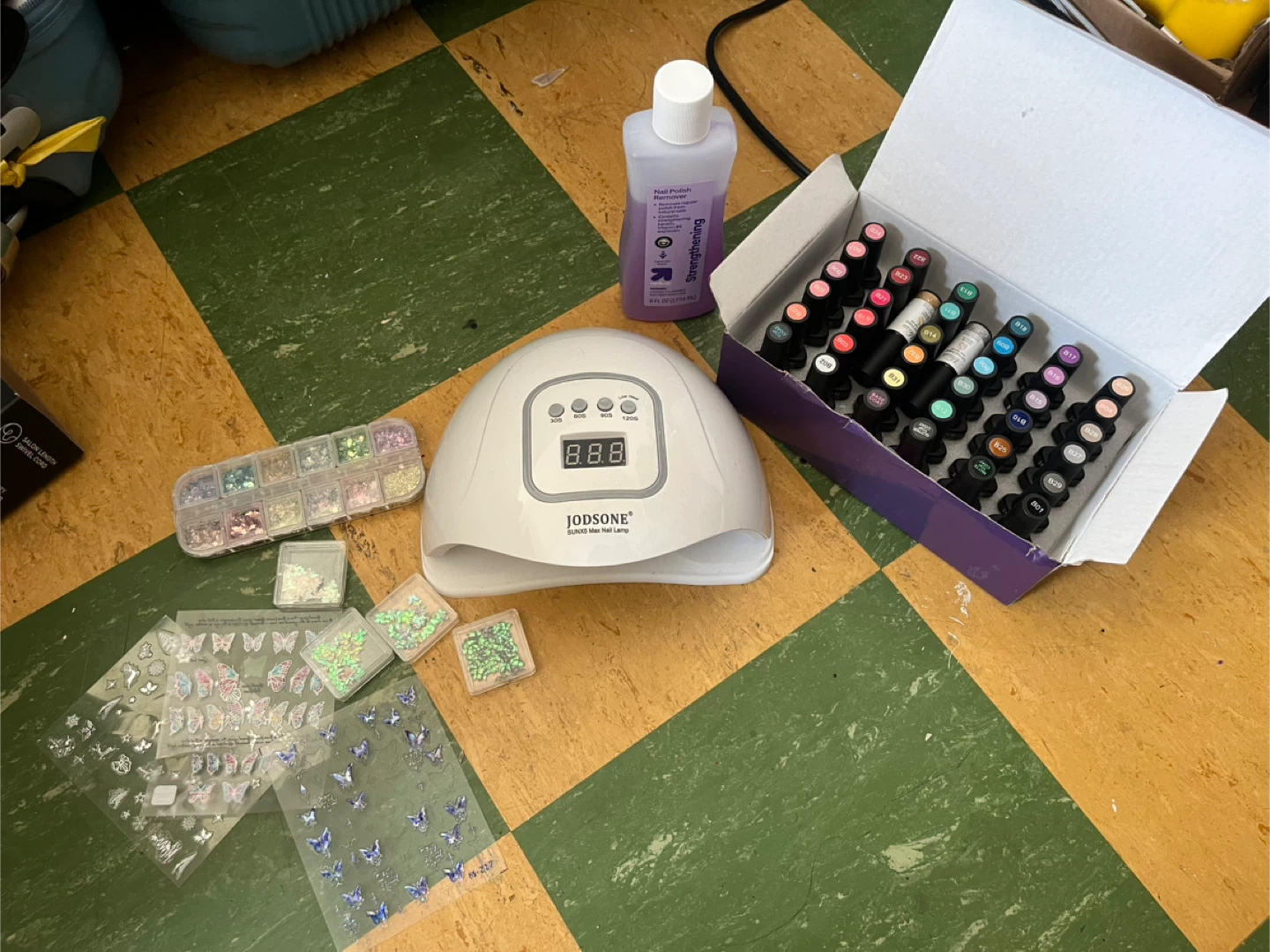 JODSONE UV LED Nail Lamp with Gel Polish Set and Decorations