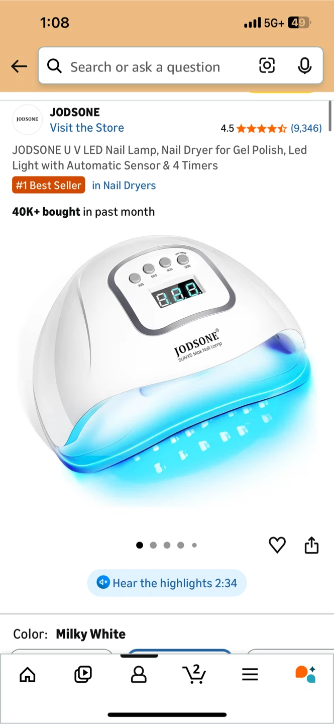JODSONE UV LED Nail Lamp with Gel Polish Set and Decorations - photo 3
