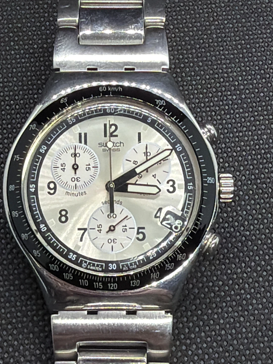 Swatch Irony Stainless Steel Chronograph Watch