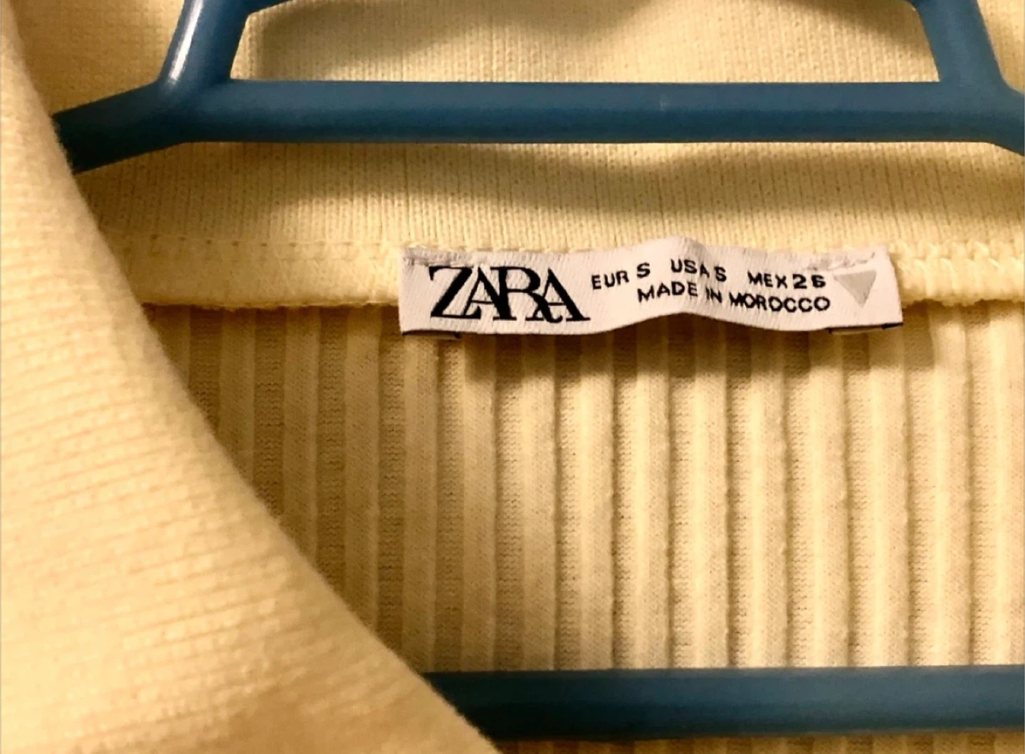 ZARA Lovely Light Yellow Ribbed Collared Short-Sleeve Shirt - S - photo 2