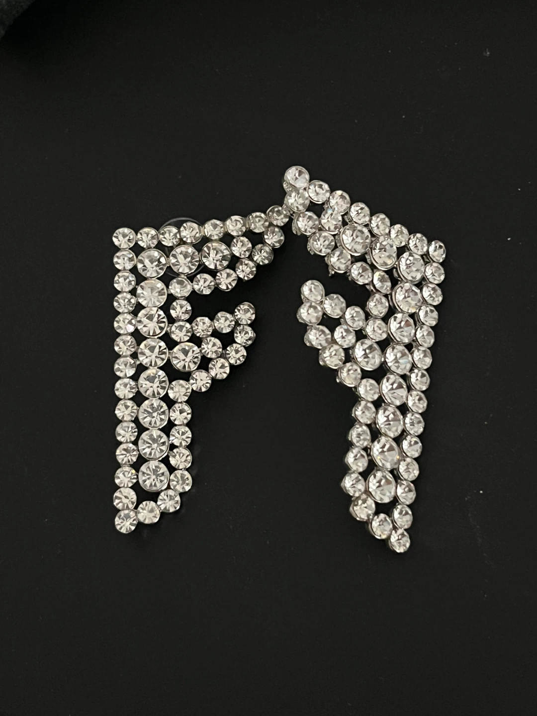 Large Rhinestone FF Earrings NEW