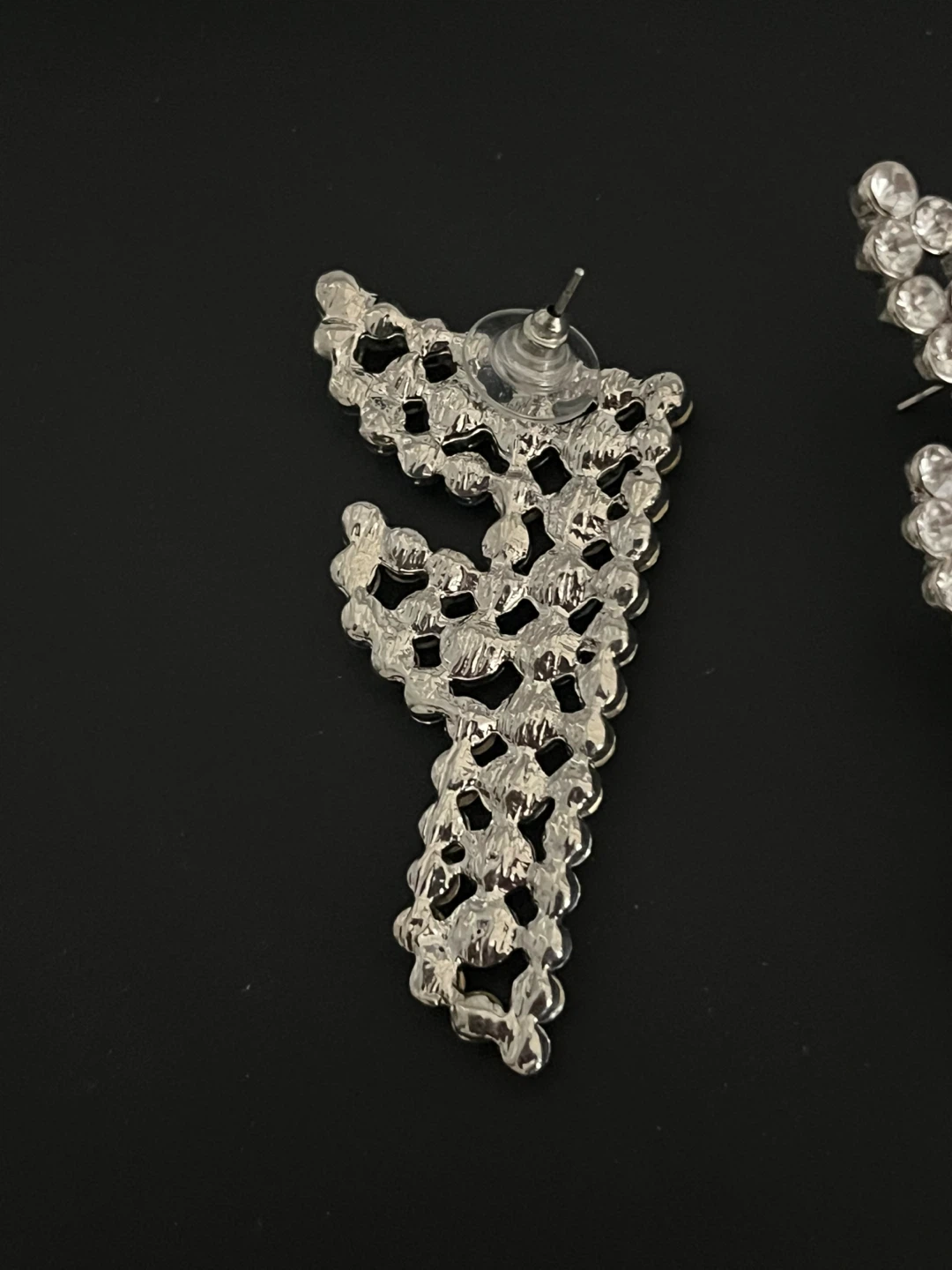 Large Rhinestone FF Earrings NEW - photo 2