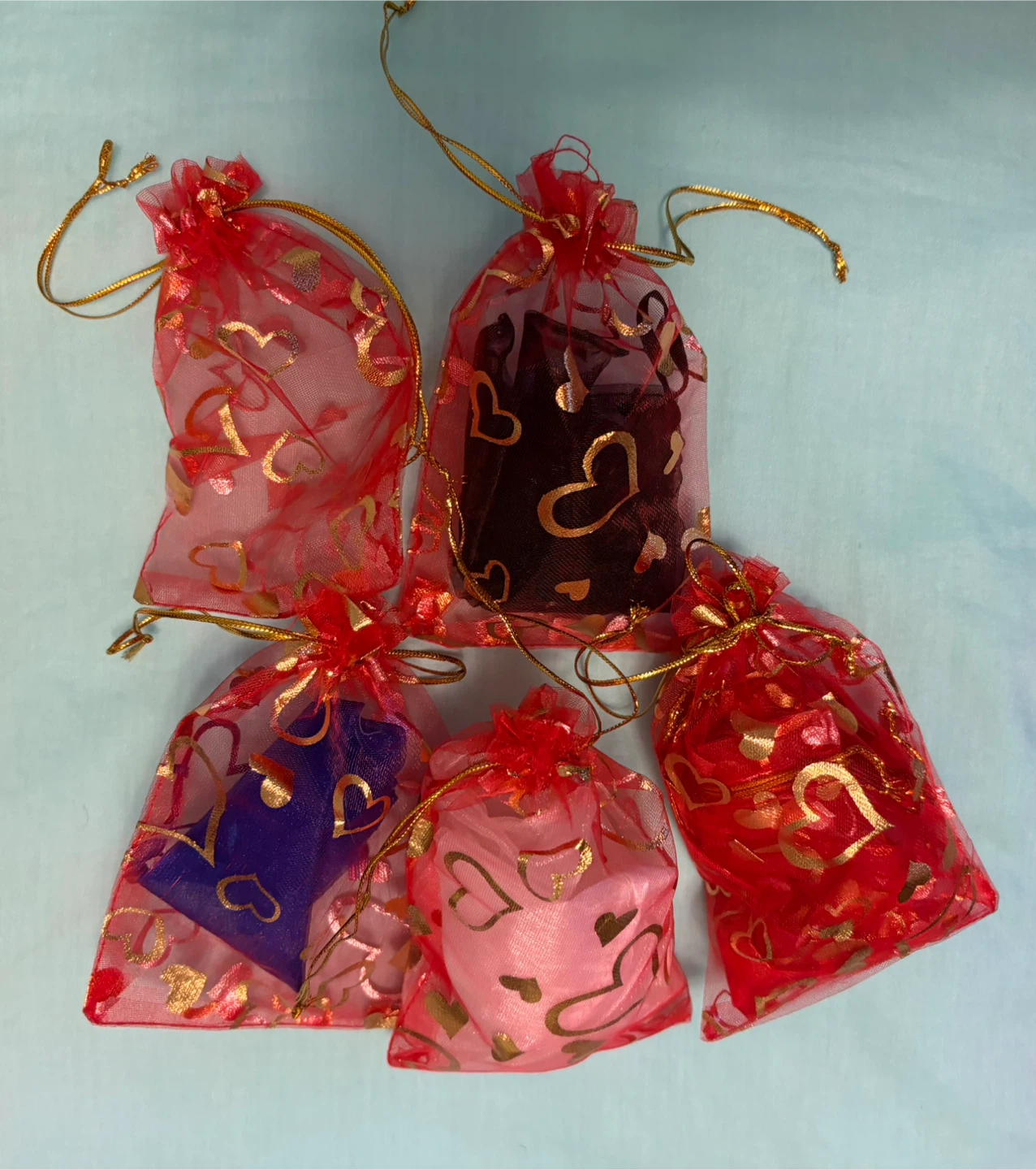 Red Heart Drawstring Pouches (Set of 5) - photo 5