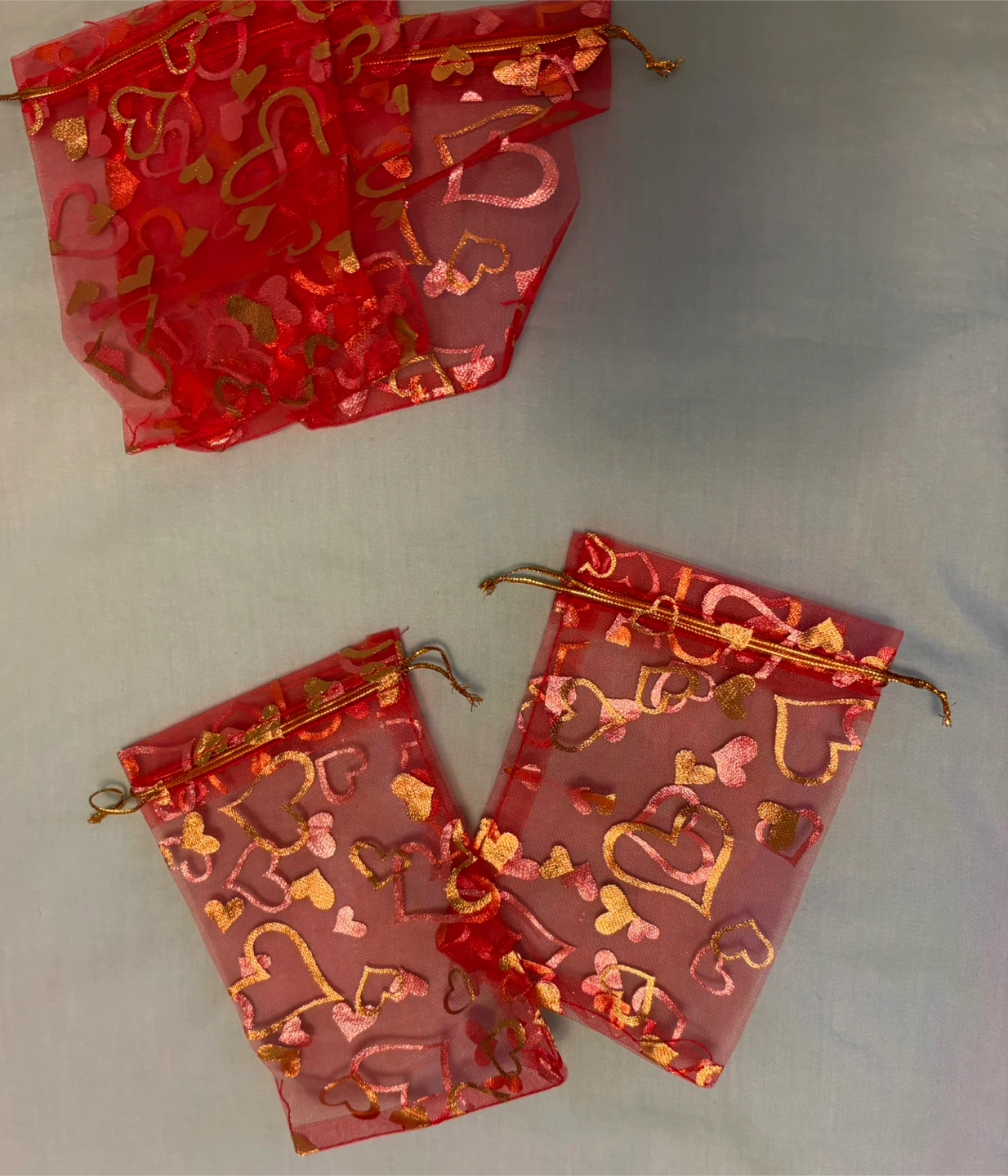Red Heart Drawstring Pouches (Set of 5) - photo 4