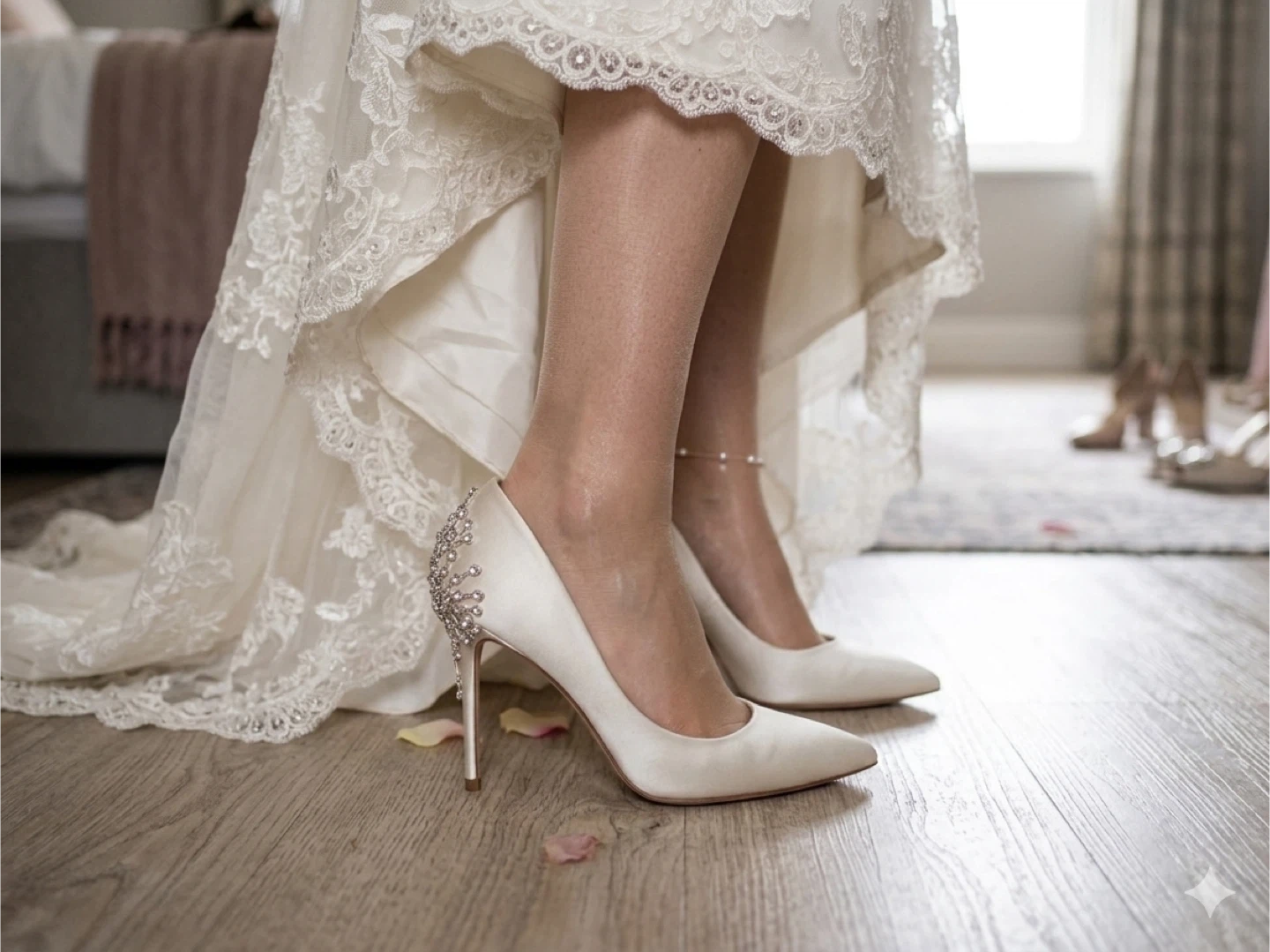Wedding shoes Vince Camuto Satin with Crystal Embellishment