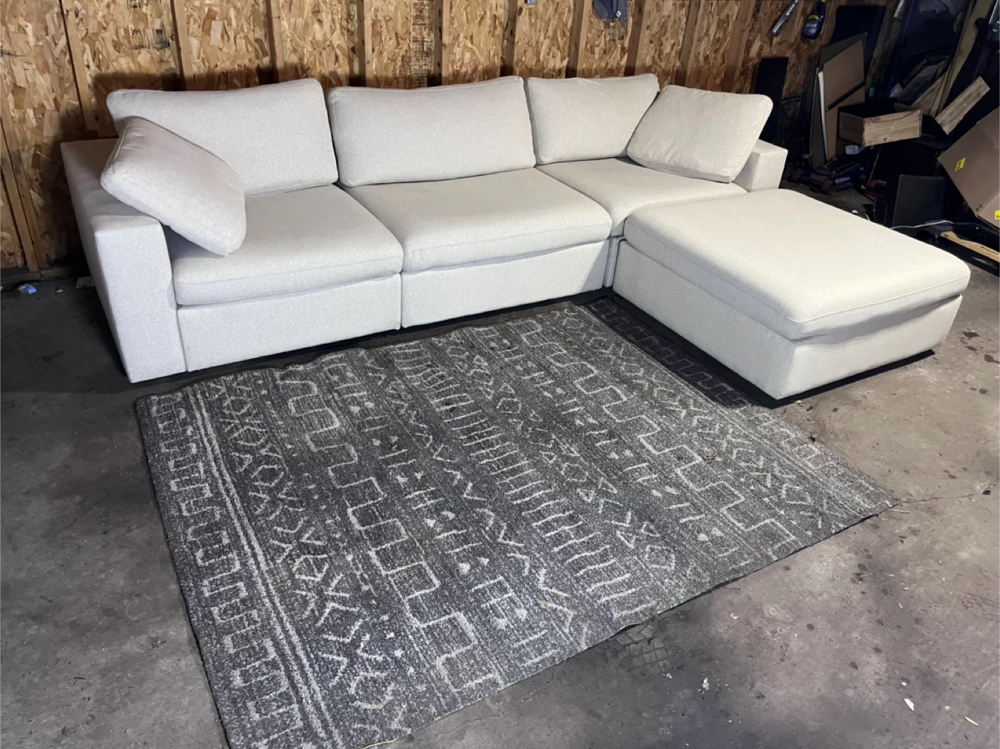 FREE DELIVERY - Beige Modular Cloud Style Sectional Sofa - photo 5