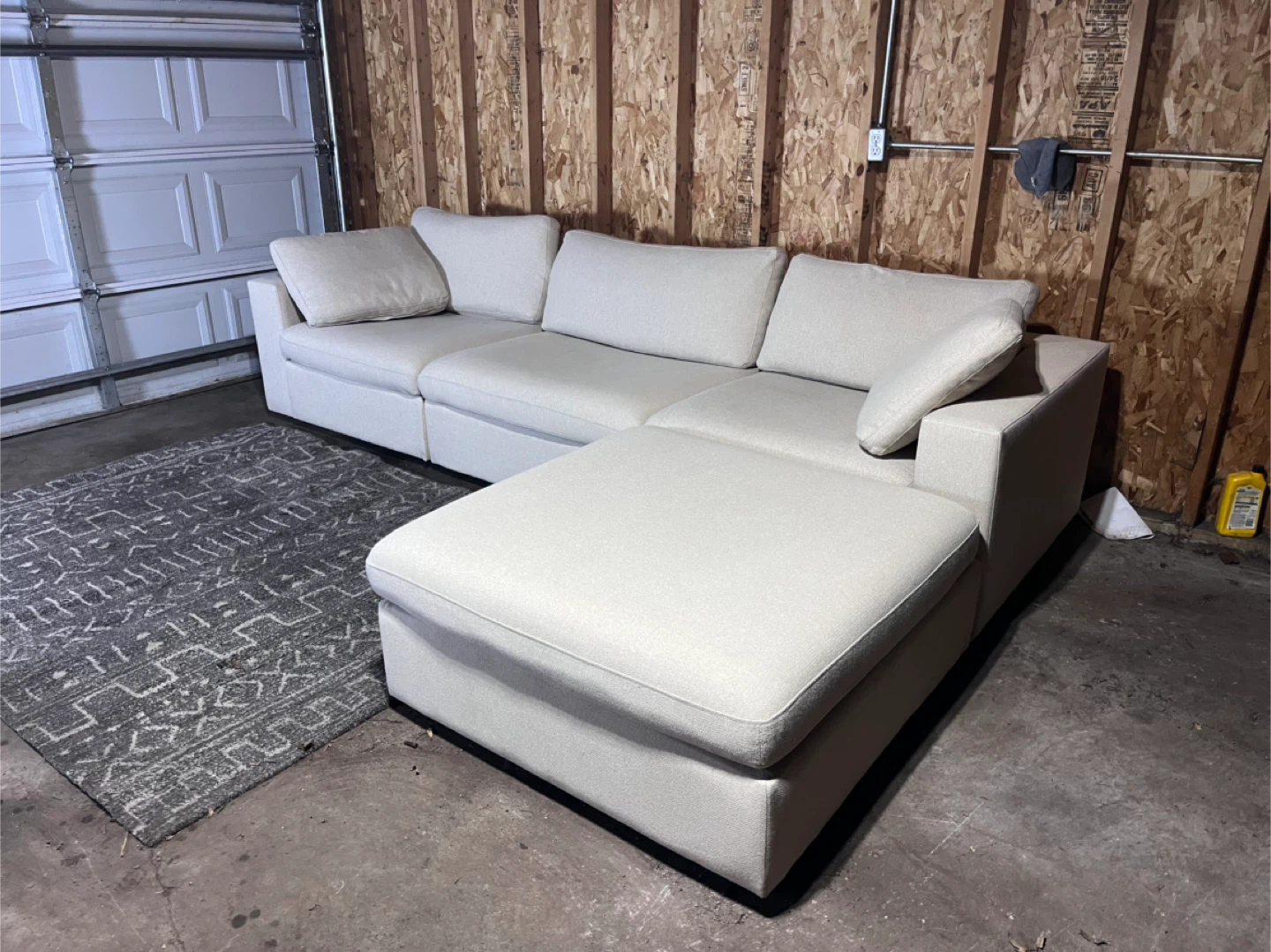 FREE DELIVERY - Beige Modular Cloud Style Sectional Sofa - photo 2