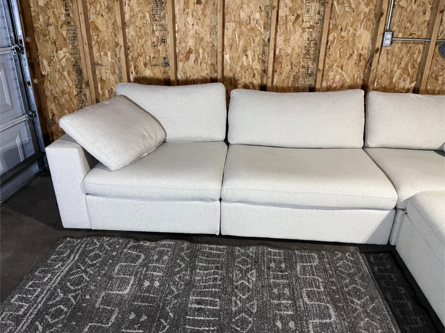 FREE DELIVERY - Beige Modular Cloud Style Sectional Sofa - photo 4