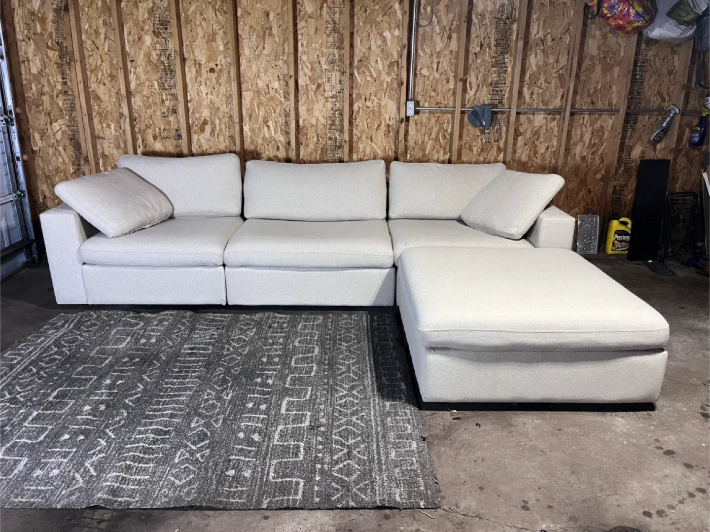 FREE DELIVERY - Beige Modular Cloud Style Sectional Sofa