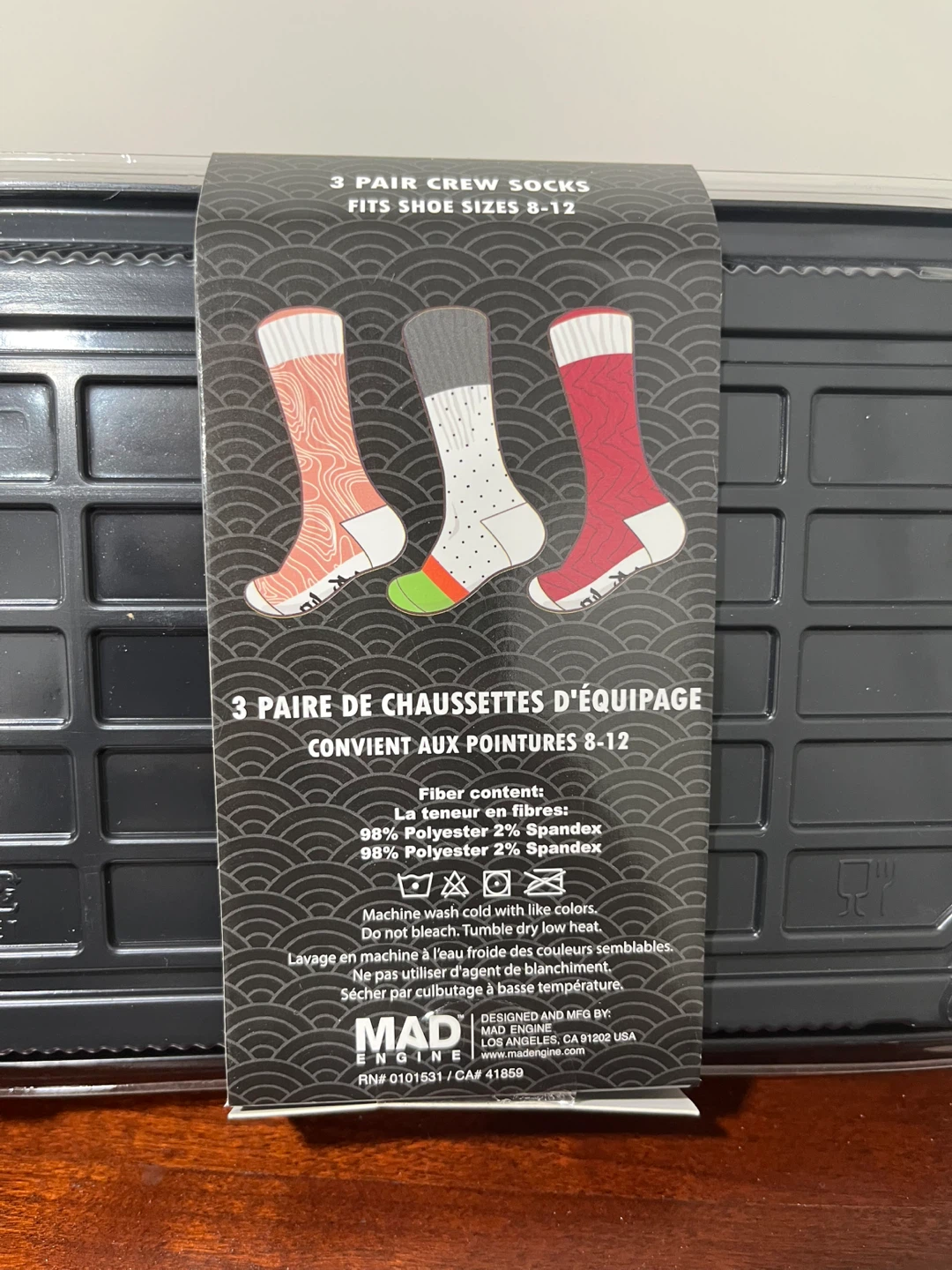 🆕Mad Socks Sushi Crew Socks 3-Pack - photo 2