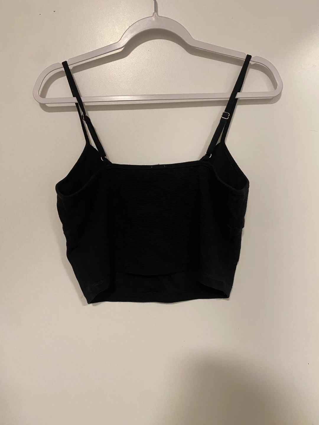 Garage Black Ribbed Crop Top - Size L - photo 4