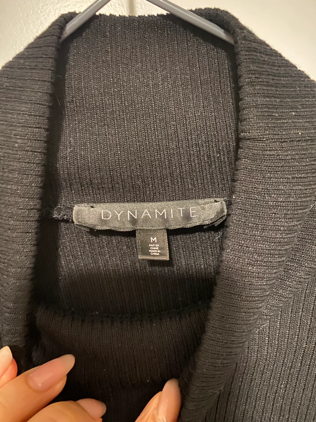 Dynamite Black Ribbed Mock Neck Dress Size M - photo 3