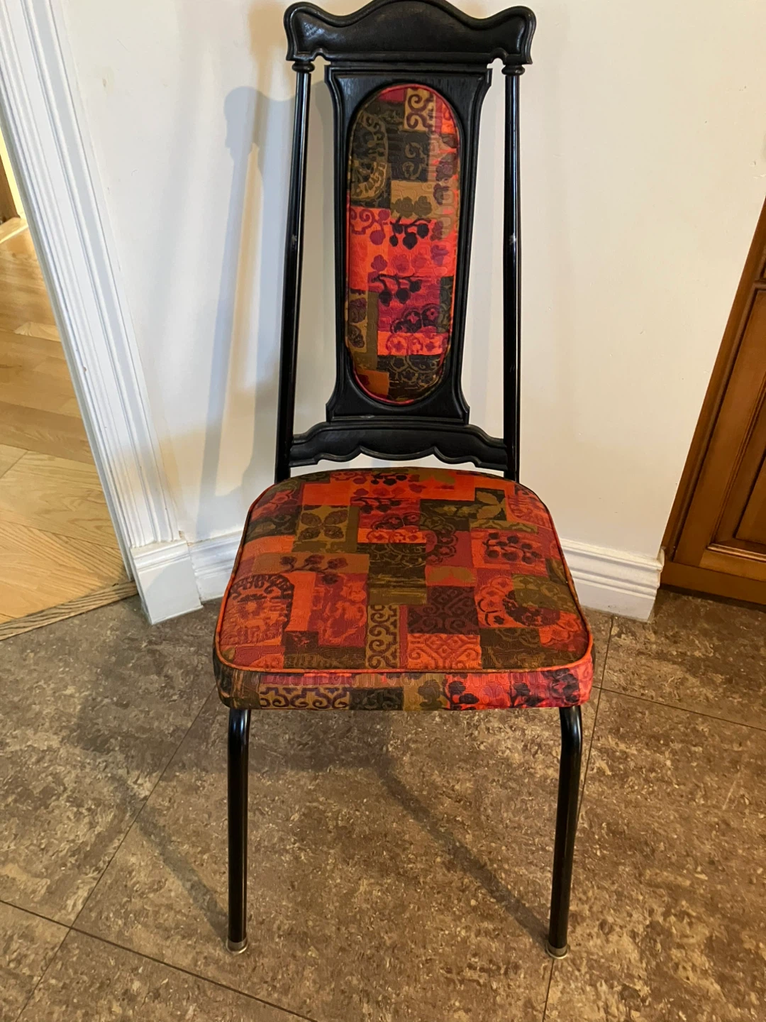 Vintage Upholstered Dining Chair with Retro Pattern - photo 5