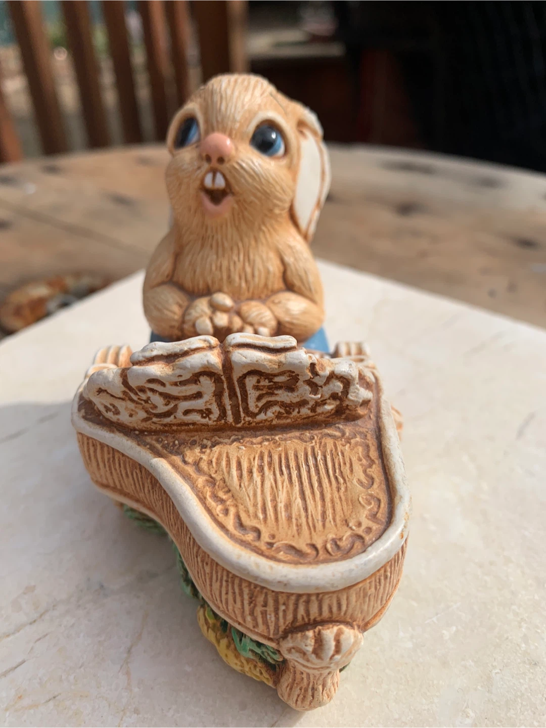 Woodlander "Clara" Hand Painted Stoneware Bunny Figurine - photo 4