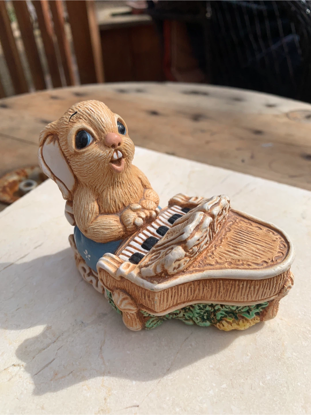 Woodlander "Clara" Hand Painted Stoneware Bunny Figurine