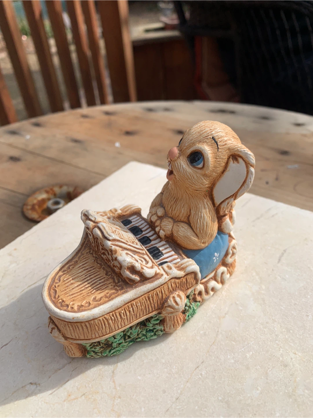 Woodlander "Clara" Hand Painted Stoneware Bunny Figurine - photo 2