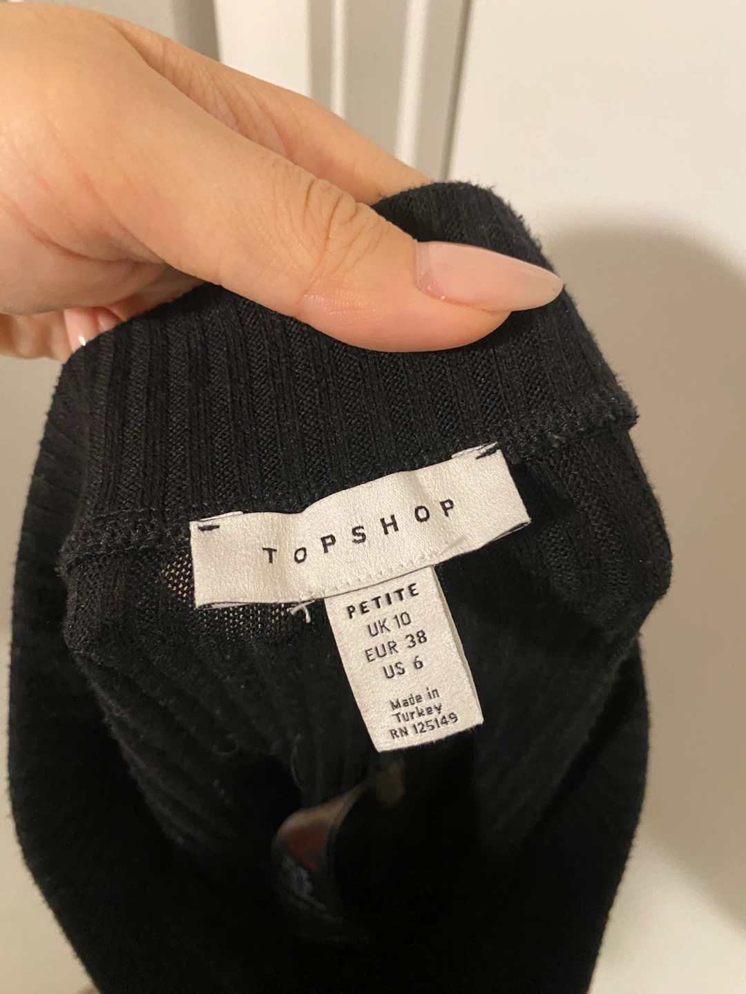 TOPSHOP Black Petite Flare Ribbed Pants Lace-Up Front - US 6 - photo 3
