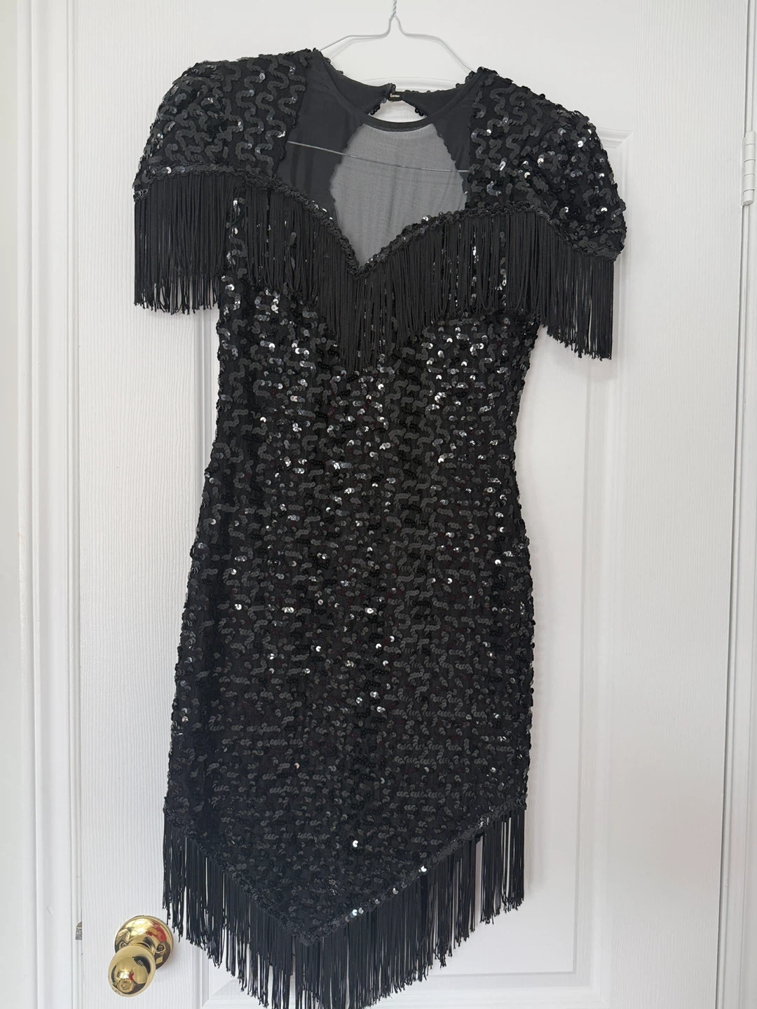 Loriann Black Sequin Fringed Dress - photo 2