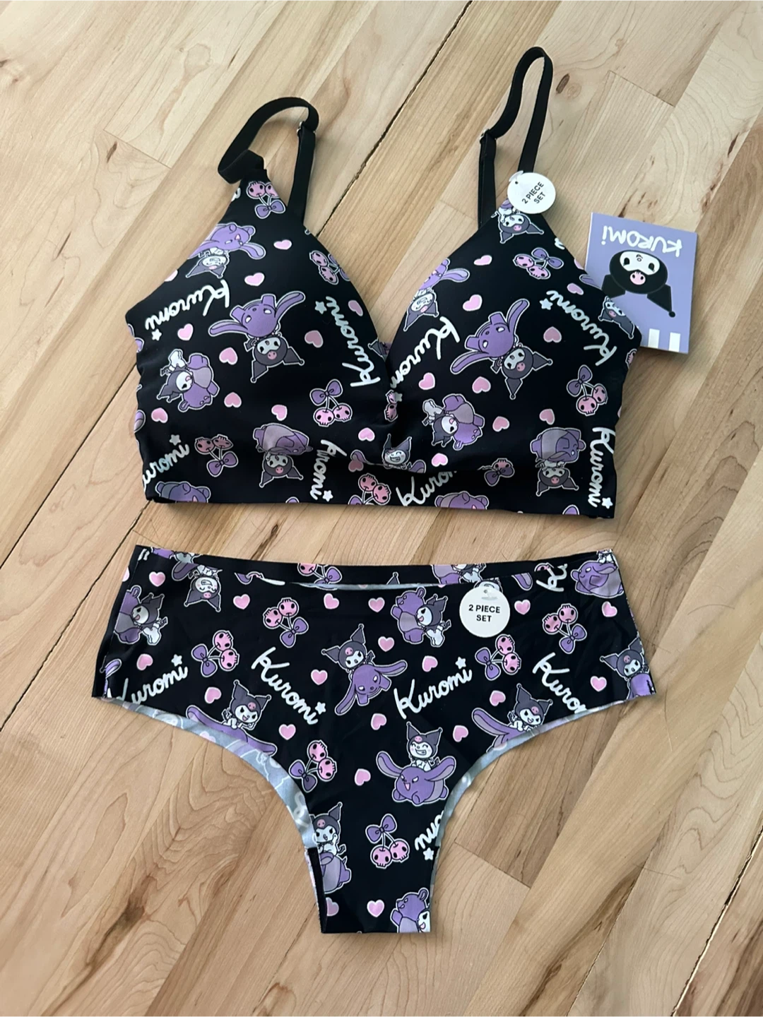 Kuromi 2 Piece Bra and Panty Set