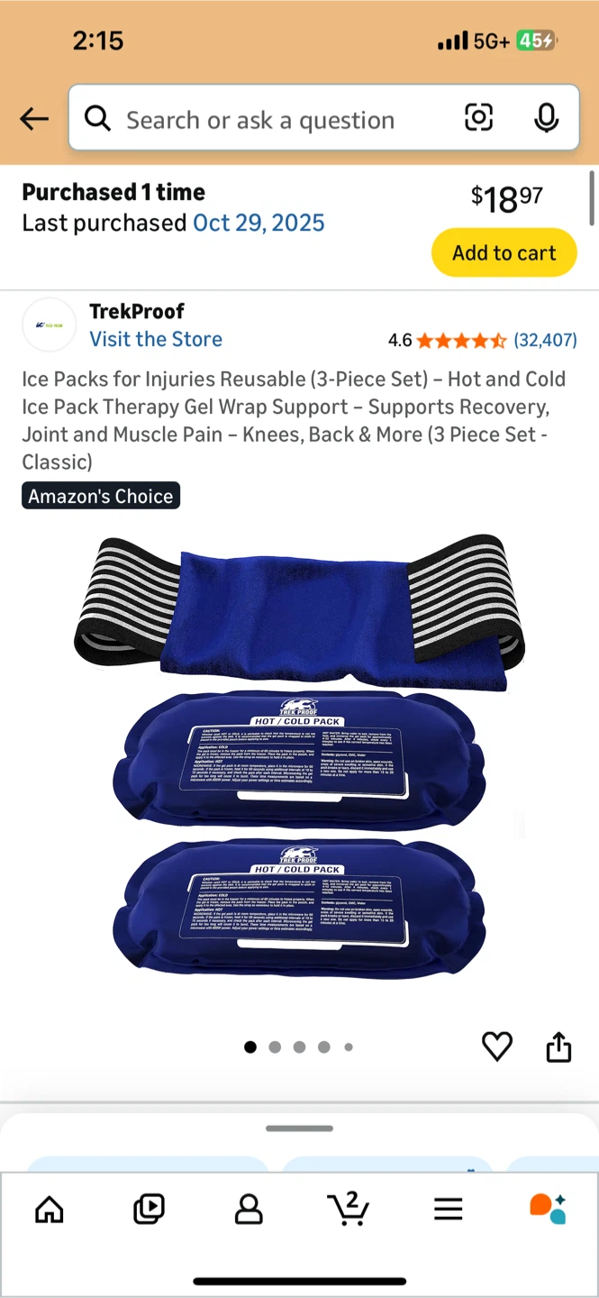(NEW) TrekProof Reusable Hot & Cold Ice Pack Set (3-Piece)
