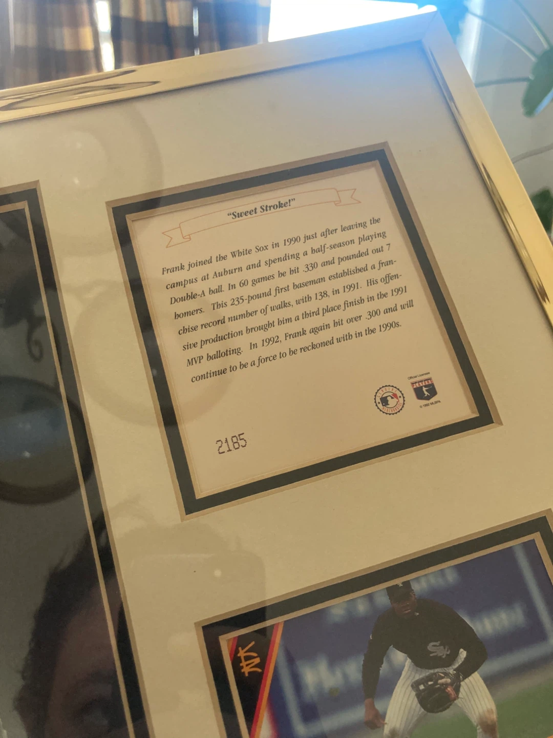 Framed Frank Thomas 1993 Lithographic Print & Baseball Card - photo 4