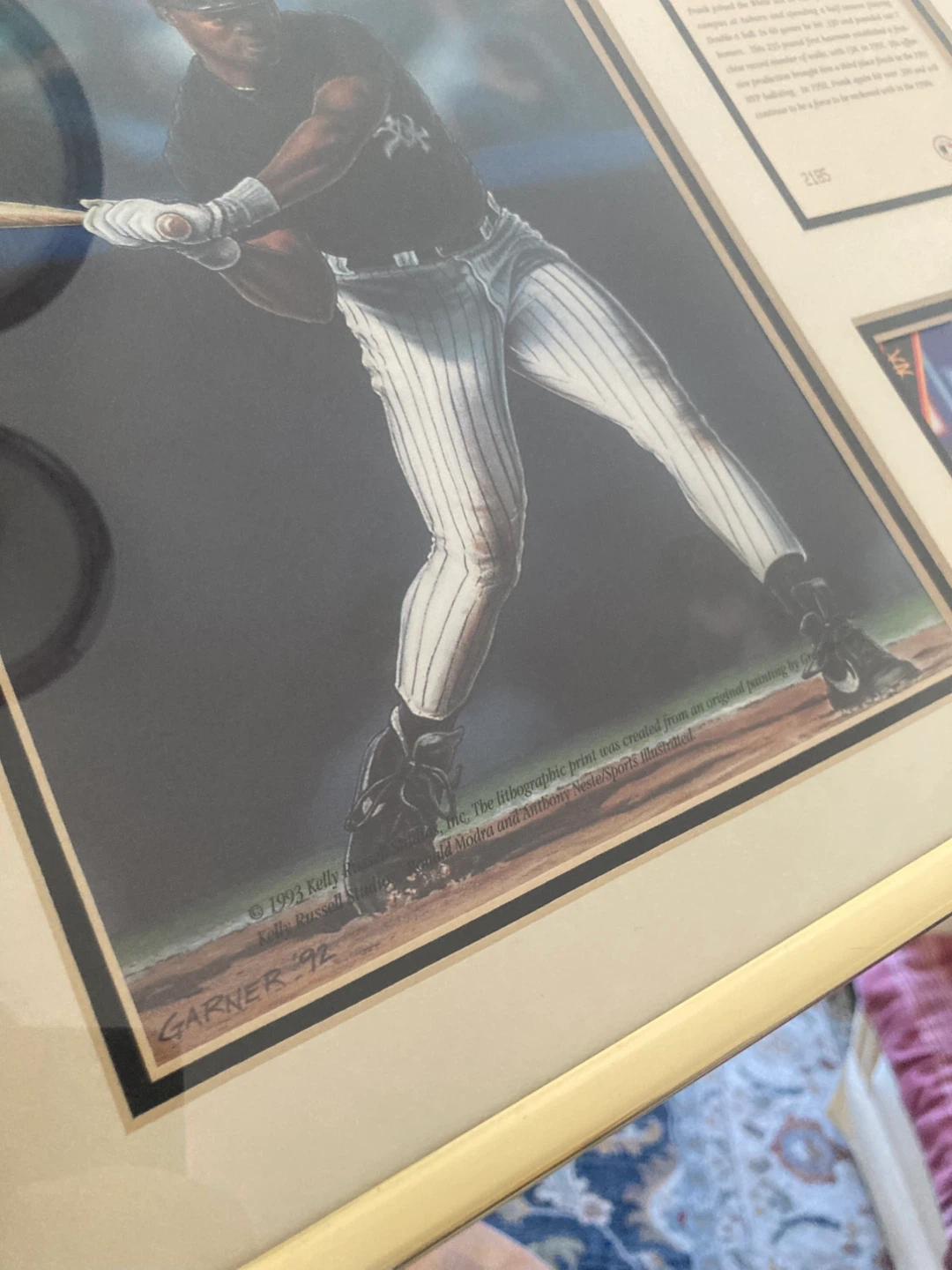 Framed Frank Thomas 1993 Lithographic Print & Baseball Card - photo 3