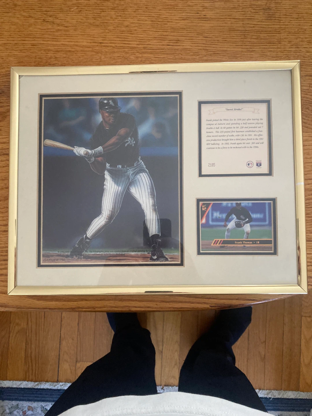 Framed Frank Thomas 1993 Lithographic Print & Baseball Card