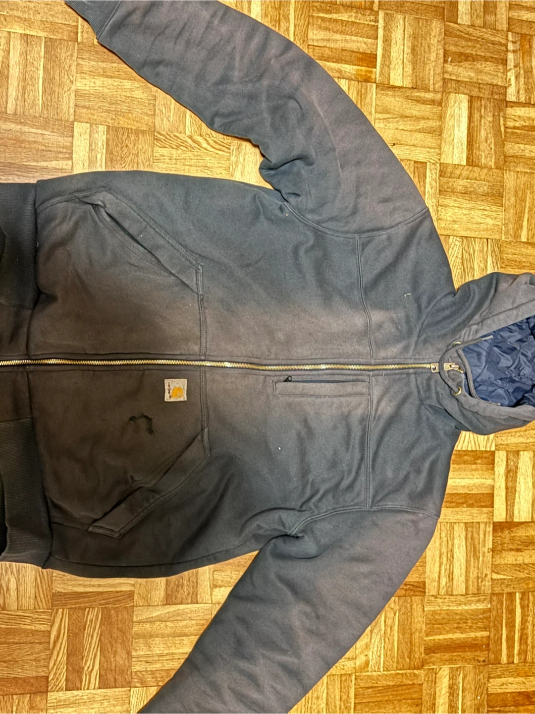 Vintage 1990 Carhartt quilt heavy weight full zip up hoodie