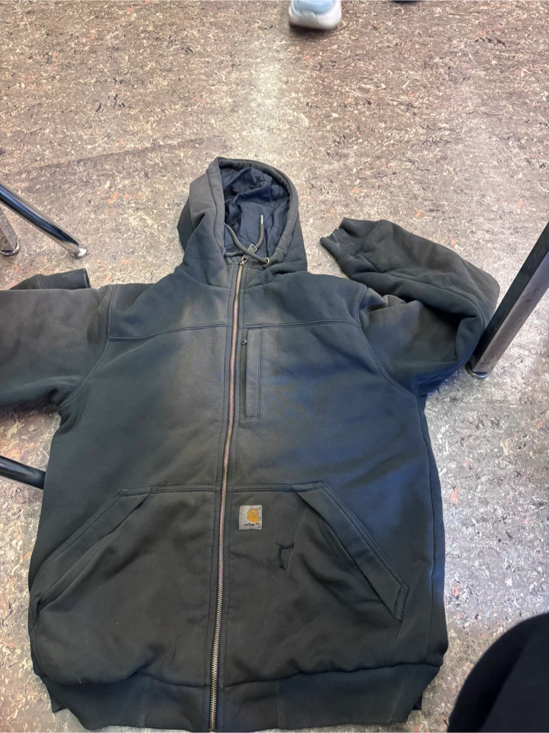 Vintage 1990 Carhartt quilt heavy weight full zip up hoodie - photo 4