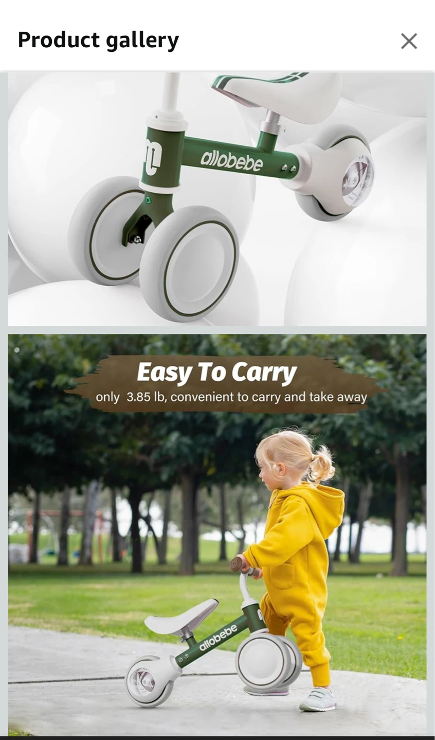 Allobebe Baby Balance Bike - Green