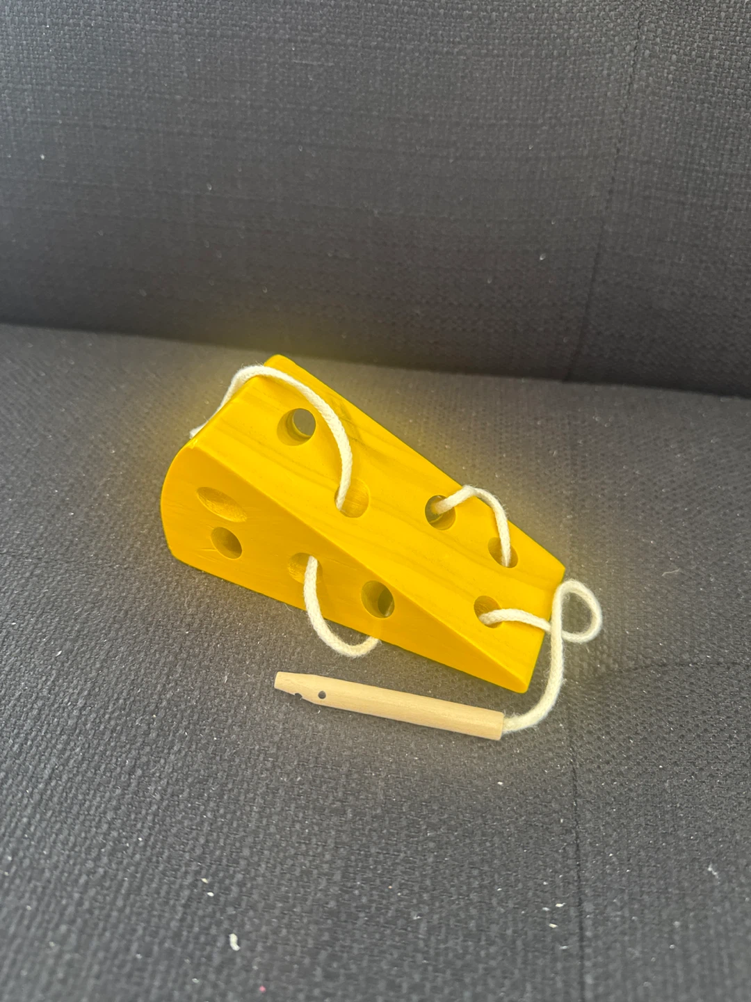 Wooden Cheese Lacing Toy