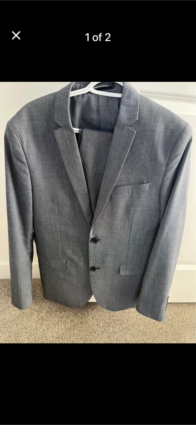 H&M Men's Grey Suit Jacket and Pants - Size 40R/36R