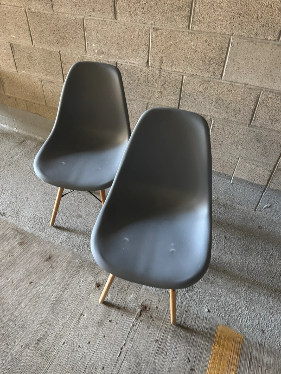 Set of 2 Grey Eames Style Dining Chairs