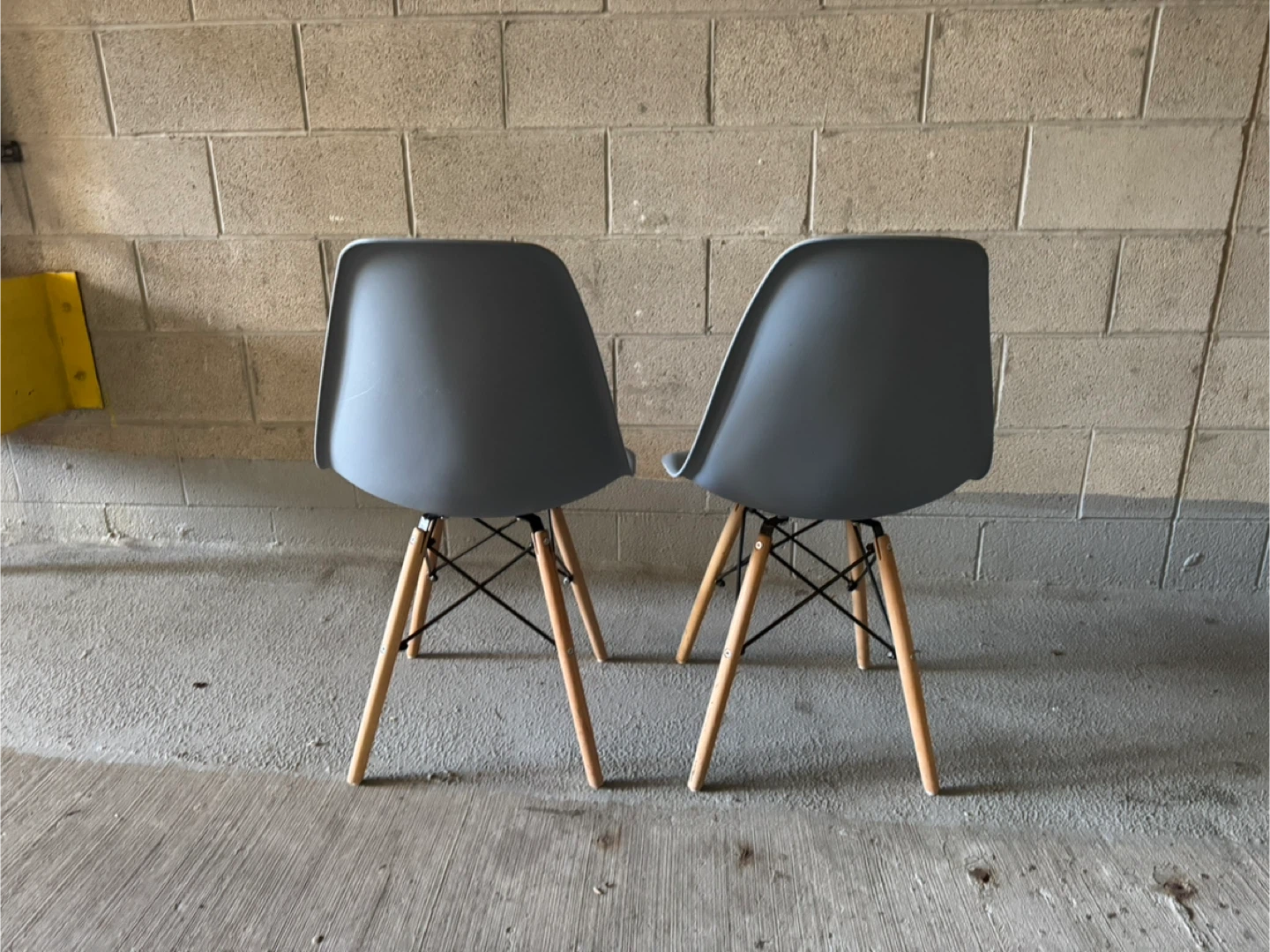 Set of 2 Grey Eames Style Dining Chairs - photo 4
